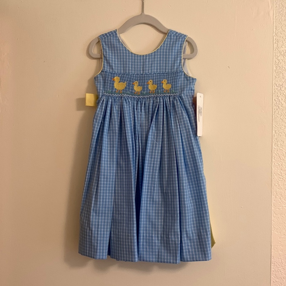 Plaid Duck Spring Dress for Toddler Girl - 3T
